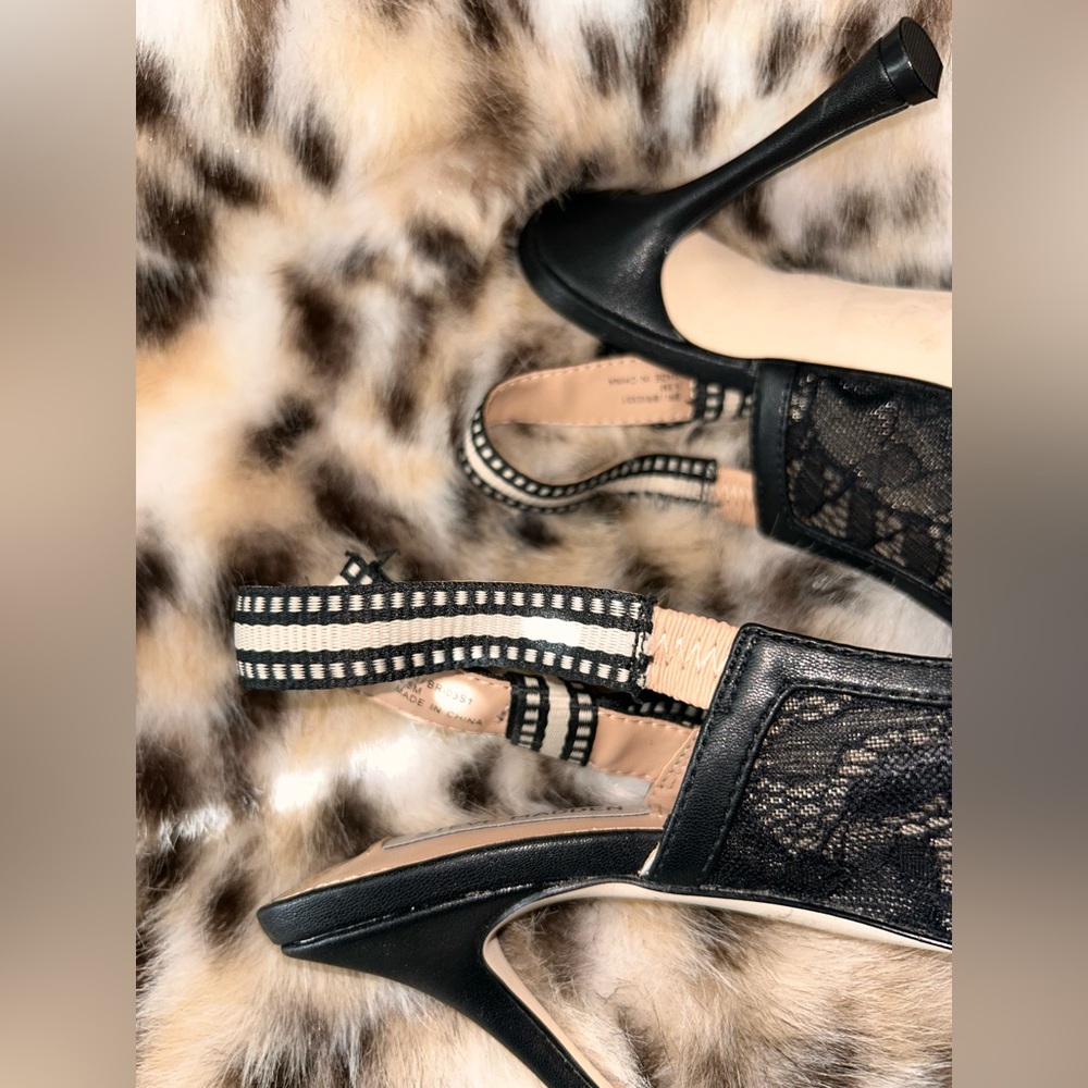 Steve Madden Bri Stiletto Pump Slingback Black Lace 6.5M EUC - Picture 10 of 13